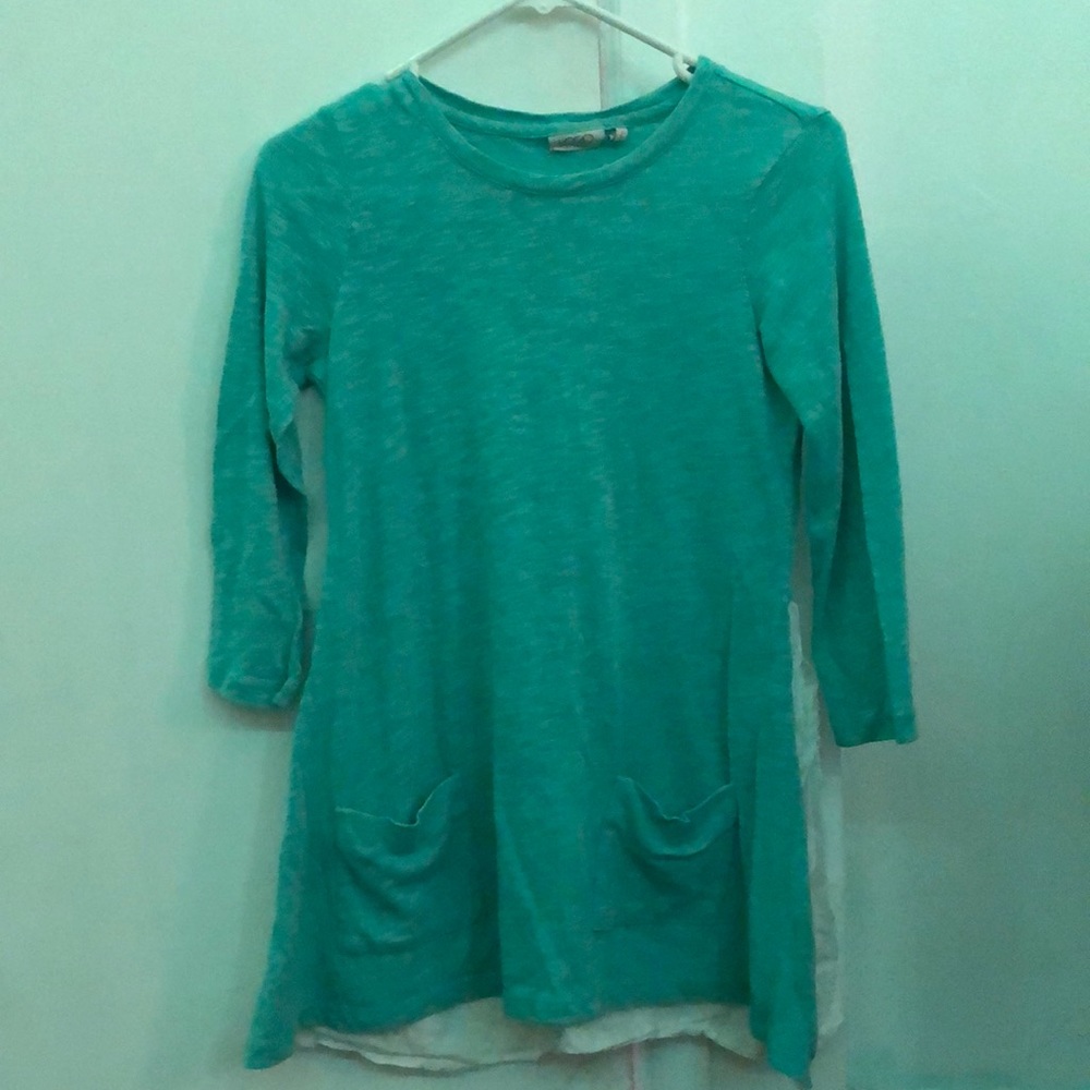 LOGO Teal/White Polkadot shirt with mid sleeve